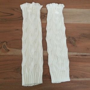 Cream knit boot socks